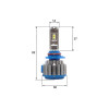 Комплект світлодіодних ламп TurboLed T1 HB4 6000K 50W 12/24v CanBus з активним охолодженням
