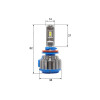 Комплект світлодіодних ламп TurboLed T1 H11 6000K 50W 12/24v CanBus з активним охолодженням