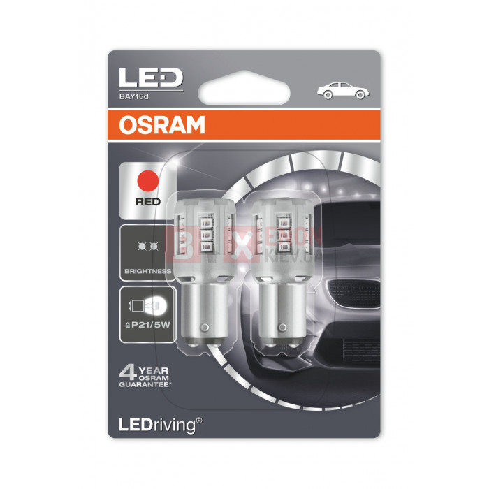 Світодіодна LED лампа Osram P21/5W 2W 12V Standart RED 1557R