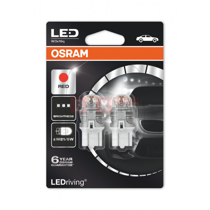 Светодиодная лампа OSRAM W21/5W 12V Premium RED 7915R