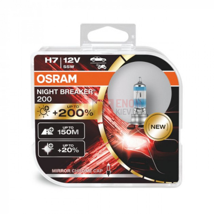 Галогенна лампа OSRAM 64210NB200-HCB H7 Night Breaker +200% 55W 12V PX26d HardDuopet