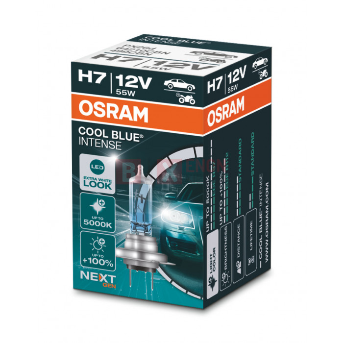 Галогенна лампа Osram H7 12V 55W PX26d Cool Blue Intense Next Gen +100%