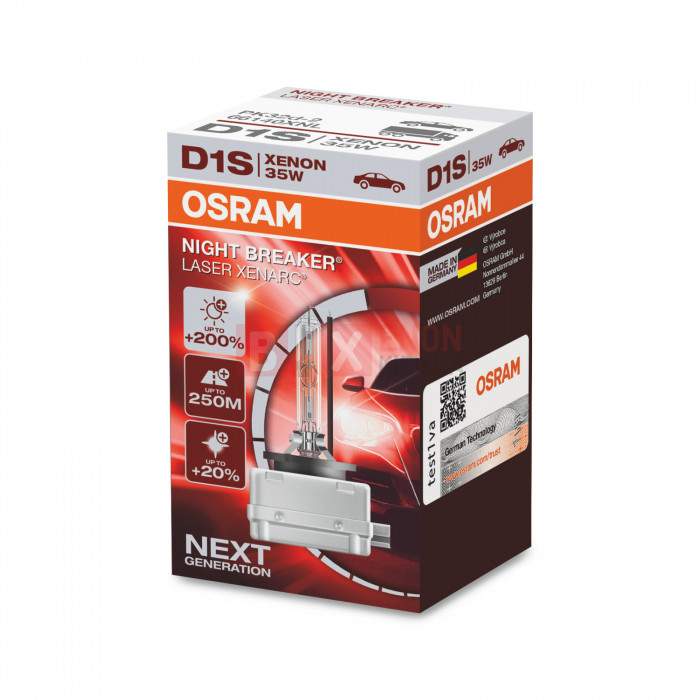 Ксенонова лампа OSRAM 66140XNN Night Breaker Laser +200% D1S 85V 35W P32d-2 XENARC