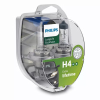 Комплект галогенових ламп Philips 12342LLECOS2 H4 60/55W 12V P43t EcoVision 2шт/комплект