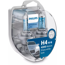 Комплект галогеновых ламп Philips 12342WVUSM H4 60/55W 12V P43t WhiteVision ultra +60%