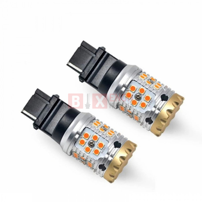 Светодиодная LED лампа Torssen Pro P27W (3156) Yellow CAN BUS 12W (Комплект 2шт)