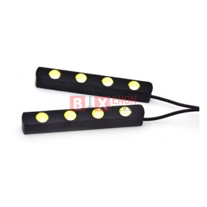 Дневные ходовые огни DRL-D 012-1 W (JH-X3-1W) 3 диода (1w) Длинна:7,2 см, Ширина:1,5 см, Высота 1,5 см