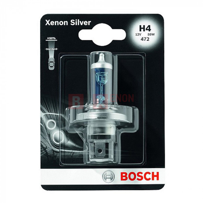 Галогенная лампа BOSCH H4 Xenon Silver 60/55W 12V 1987301068 Blister