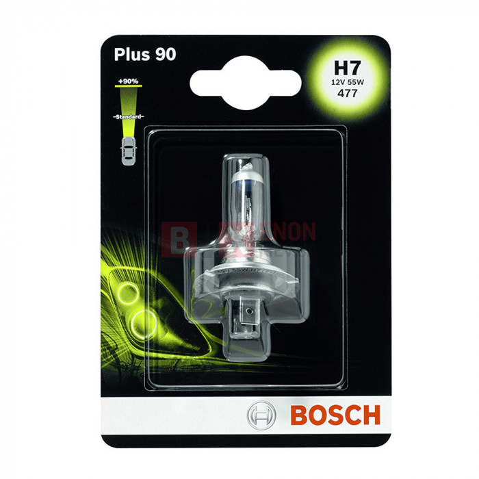 Галогенная лампа BOSCH H7 Plus 90% 55W 12V 1987301078 Blister