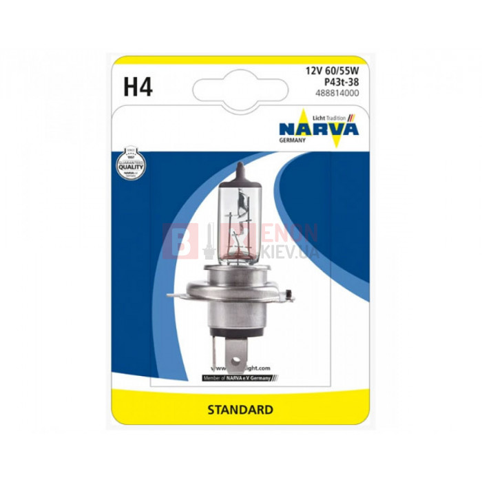 Галогенная лампа Narva H4 60/55 12V 48881-01B Blister