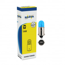 Галогенная лампа NARVA T4W 12V 4W BA9s RANGE POWER BLUE+ 17137