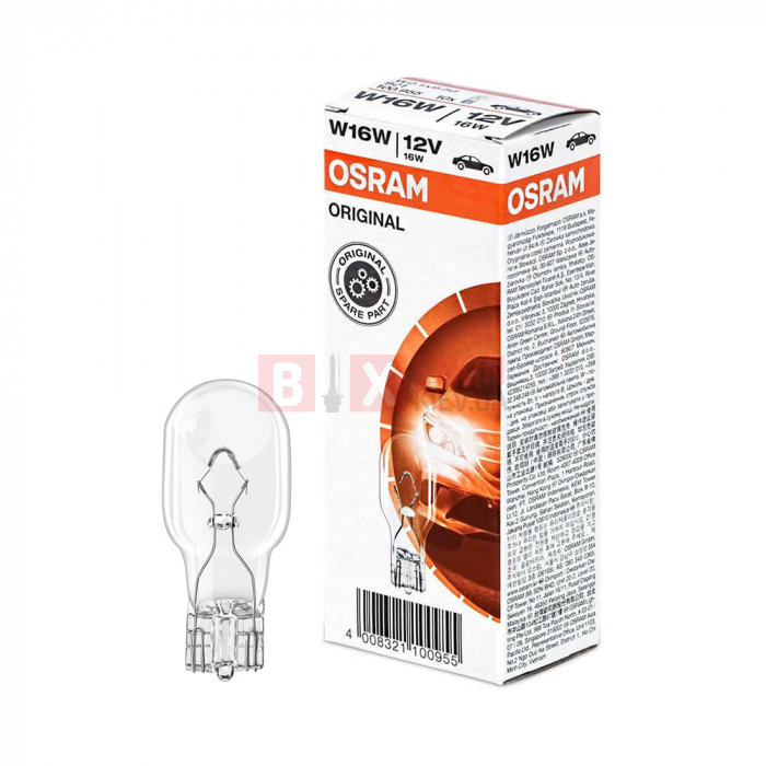 Галогенова лампа Osram W16W 12V 16W 921