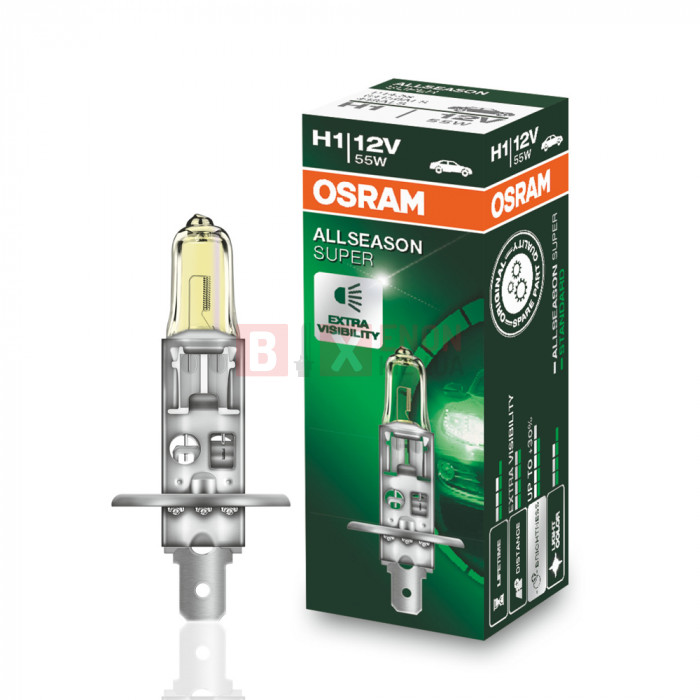 Галогенная лампа Osram H1 All Season Super 55W 12V 64150ALS