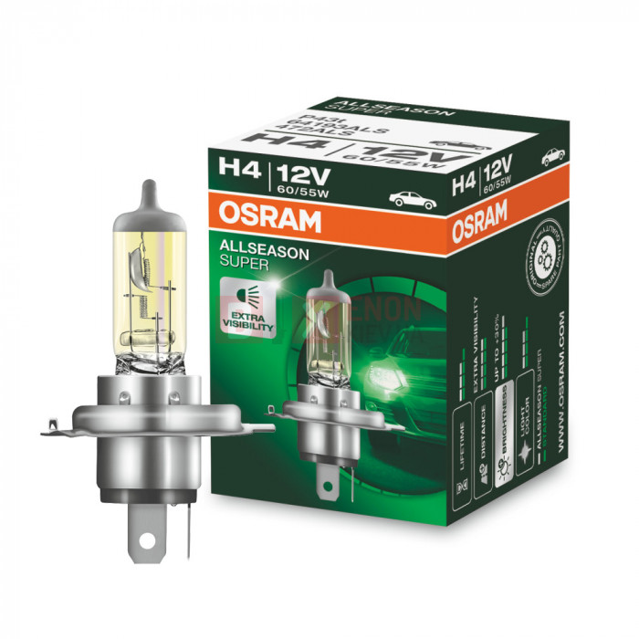 Галогенная лампа Osram H4 All Season Super 60/55W 12V 64193ALS