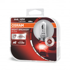 Галогенна лампа Osram H4 Night Breaker Silver +100% 60/55W 12V 64193NBSHCB Комплект