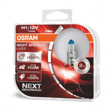 Галогенная лампа OSRAM H1 Night Breaker LASER NG +150% 55W 12V 64150NLHCB Комплект