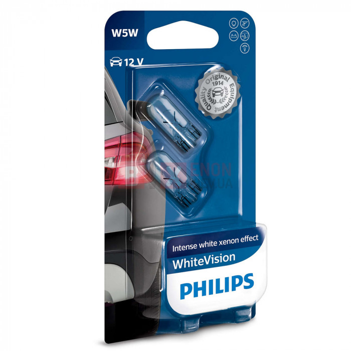 Галогенова лампа Philips W5W White Vision 12961WVUB2