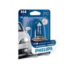 Галогенна лампа Philips H4 White Vision +60% 4300K 60/55W 12V 12342WVUB1 Blister