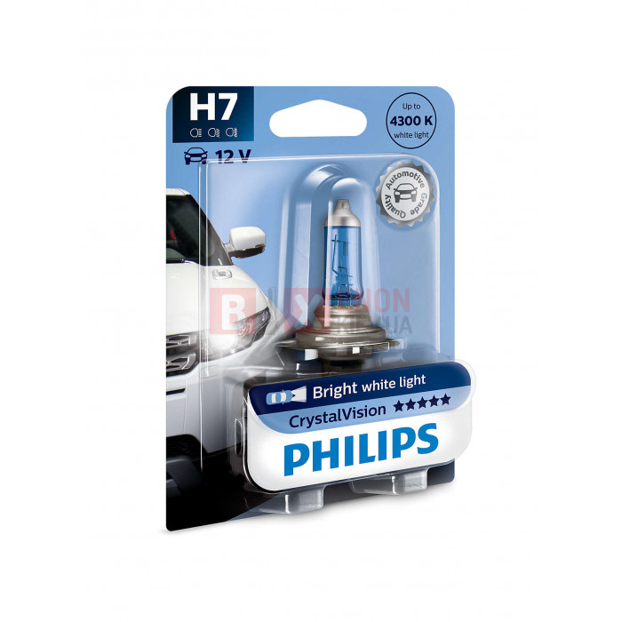 Галогенная лампа Philips H7 Crystal Vision 4300K 55W 12V 12972CVB1 Blister