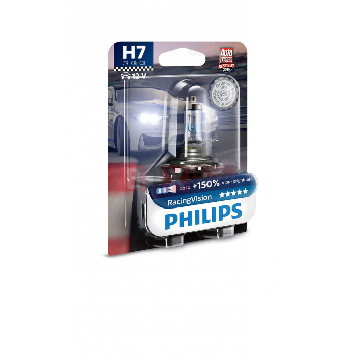 Галогенна лампа Philips H7 Racing Vision +150% 55W 12V 12972RVB1 Blister