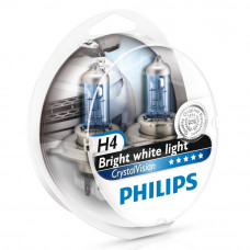 Галогенна лампа PHILIPS H4 Crystal Vision +2x W5W 12342CVSP