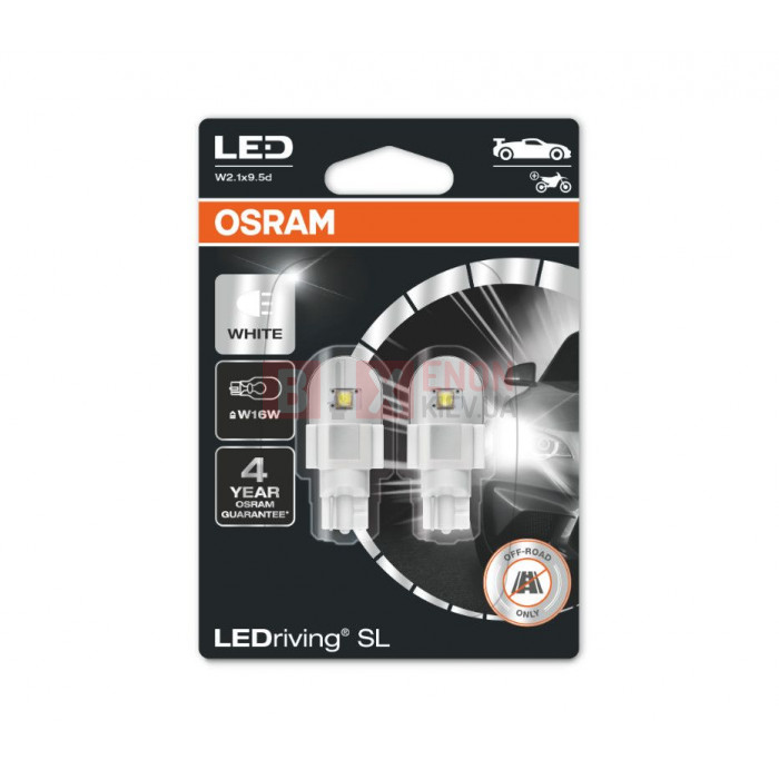 Світодіодна LED лампа Osram W16W 12V 6000K White 921DWP-02B
